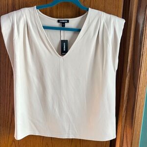 Express Ivory Sleeveless Top